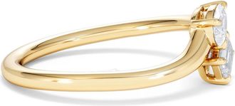 The Diamond Store Toi et Moi Emerald and Pear Cut Lab Diamond Ring 0.50ct in F/VS 18K Gold Vermeil