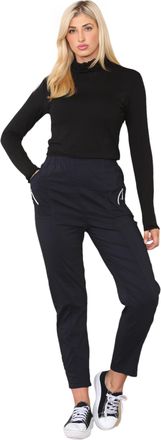 Generic Ladies Womens Full Length Cherry Berry Trousers - Bottom Slim Summer Pants Elasticated Italian Casual Pants Joggers Plus 10-24 (Navy, 22)