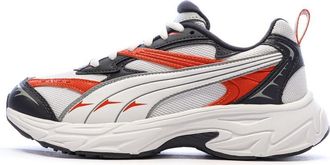 Puma Mens Morphic White/Black/Red Sneakers, Black, 4.5 UK