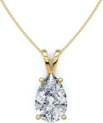 Pompeii3 4Ct Solitaire Diamond Pendant Lab Grown 14k Gold