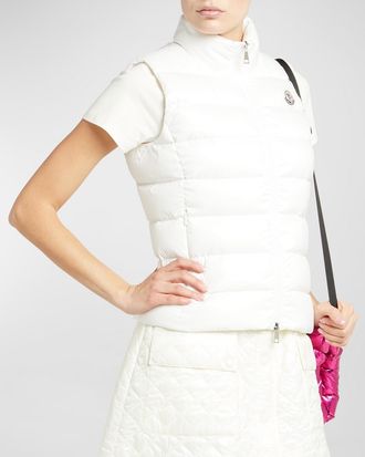 Moncler Ghany Shiny Quilted Puffer Vest