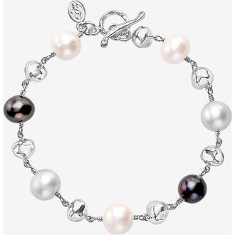 Dower & Hall Nugget & Mixed Freshwater Pearl Bracelet in Sterling Silver at Nordstrom, Size 8