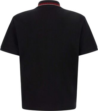 Versace Mens Black Cotton Polo Shirt