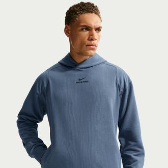 Nike Mens Nike Pro Dri-FIT Mid Layer Training Hoodie in Blue | IB4272-491