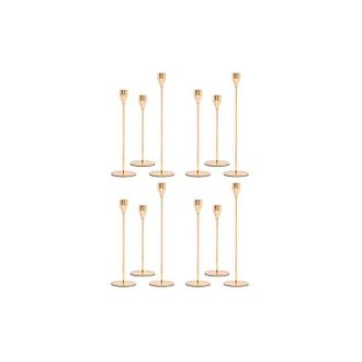 OEM 12 Candelabros De Metal Dorado, Aptos Para Velas C&oacute;nicas De 1,9 Cm De Grosor, Candelabros Decorativos De Metal Para Bodas, Cenas, Fiestas Y Decoraci&oacute;n