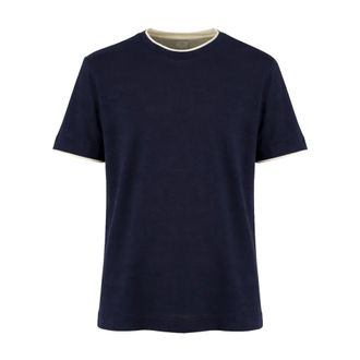 Eleventy T-Shirts, male, Blue, Size: 2XL Short-sleeved T-shirt