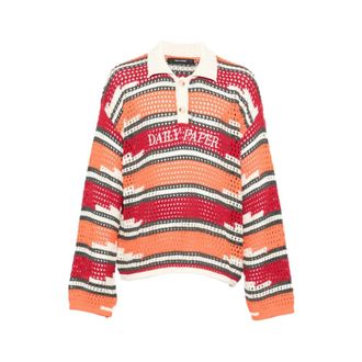 Daily Paper Clothing Round-neck Knitwear, male, Multicolor, Size: L Kente Stripe Knit Polo