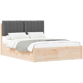 vidaXL Estructura De Cama Con Cabecera Tapizada Gris Oscuro Vidaxl