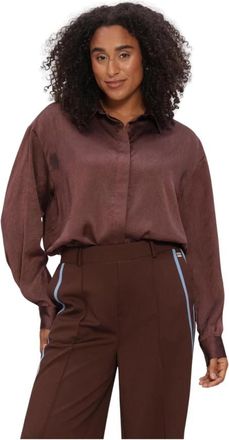Pom Amsterdam Robin Blouse - Dames - Blouses - Bruin - L - Overhemden