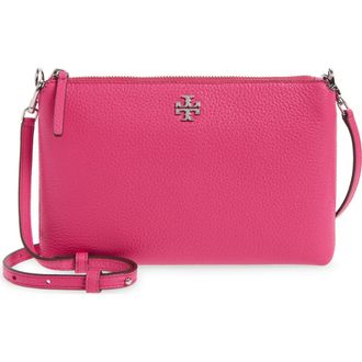 Tory Burch Mercer Pebbled Zip Crossbody Bag in Bright Pink at Nordstrom