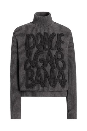 Dolce & Gabbana TURTLE NECK LOGO SWEATER Size: 50, colour: GREY