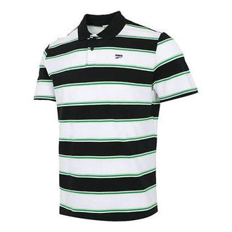 Puma Downtown Stripe Polo Tee Shirt White 599781-02