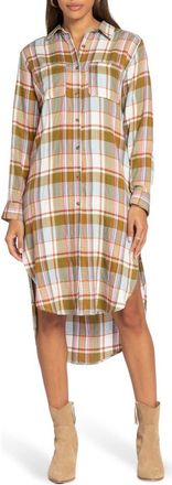 Velvet Heart Emerson Plaid Long Sleeve Tunic in Olive Baby Blue Plaid at Nordstrom Rack, Size X-Small
