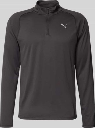 Puma Langarmshirt mit Stehkragen und Rei&szlig;verschluss in Black, Gr&ouml;&szlig;e XXL