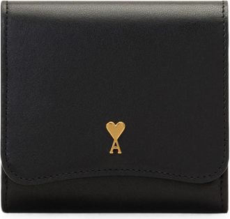 Ami Paris Paris Compacte Portemonnee - Heren - Portefeuilles - Zwart - ONE Size - Katoen - Accessoires