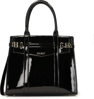 Kazar Gelakte stijve tas - Dames - Handtassen - Zwart - ONE Size - Leer - Tassen