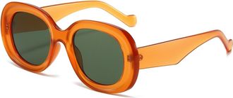 Generic Large Frame Mens Vacation Sunglasses Outdoor Commuter Womens Sports Sun Glasses(Orange)