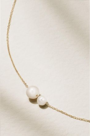 Mateo Bijoux Collana In Oro 14 Carati Con Perle Duo