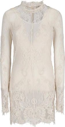 Blumarine Abito Pizzo Ricamato - - Dresses - Donna - Bianco - S