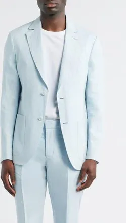 Nordstrom Henrik Trim Fit Solid Italian Linen Suit Separate Jacket in Light Blue at Nordstrom Rack, Size 44 S