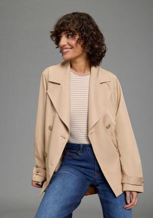 Laura Scott Kurzjacke LAURA SCOTT, Damen, Gr. 34, beige, Web, Obermaterial: 100% Polyester. Futter: 100% Polyester, unifarben, normal h&uuml;ftlang, mit Riegel, Jacken