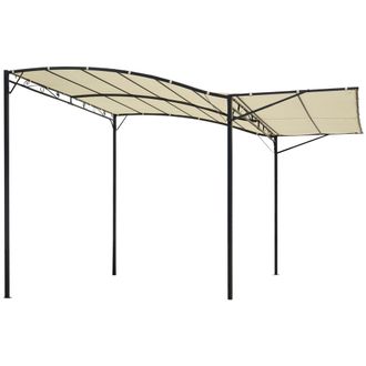 STILVORA Gazebo Da Giardino Con Tetto Laterale Pieghevole E Montaggio A Parete In Acciaio Bianco Crema Per Terrazza