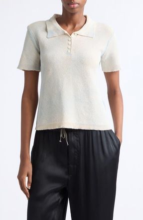 Maison Margiela Stamped Cotton Polo in Pale Blue at Nordstrom, Size X-Small