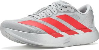 adidas adiZero Evo SL Running Shoes Mens Running Shoes Silver Metallic/Lucid Red/Iron Metallic : 10.5 D - Medium, Synthetic/Textile