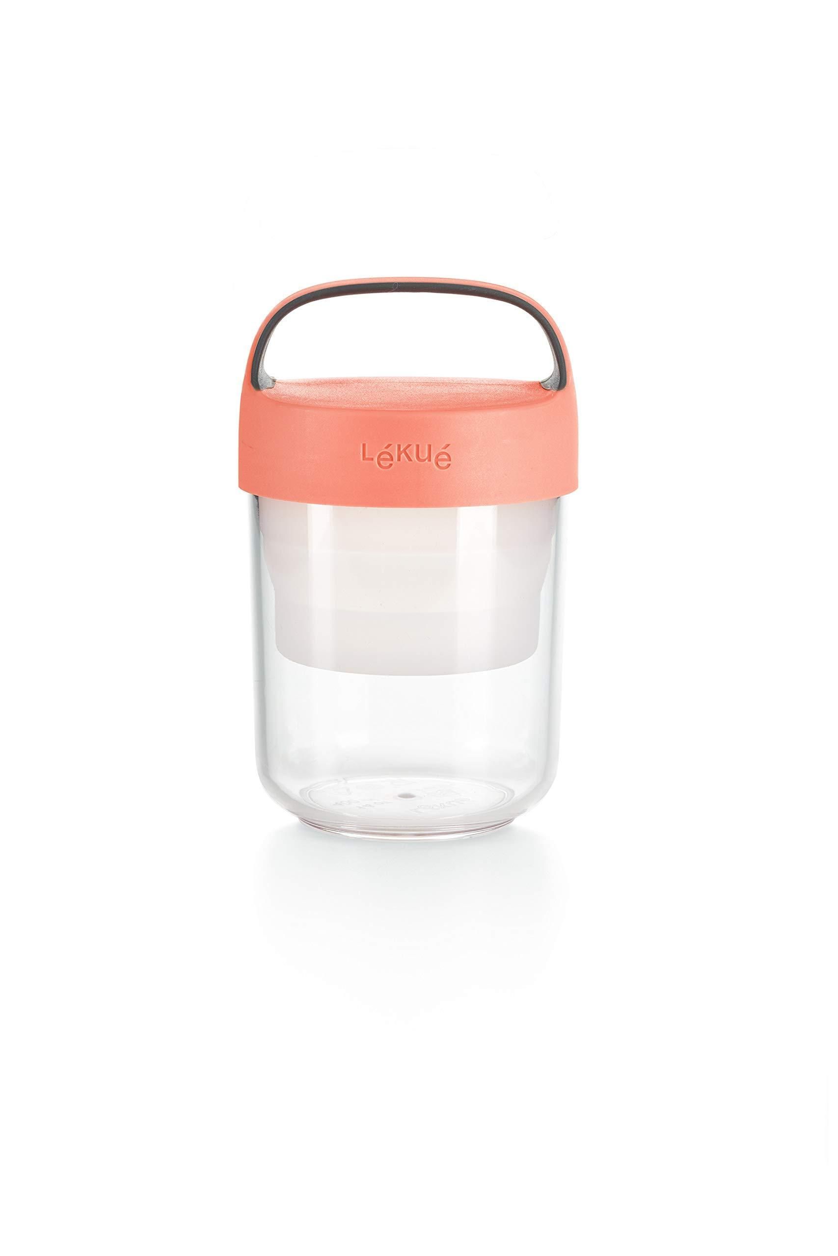 Tupperware To Go Eco Flasche 500 Ml – Quadratische Design-Trinkflasche In Lachs, Spülmaschinenfest