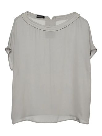 Emporio Armani short-sleeve silk top - Grey