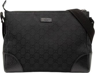 Gucci Pre-owned Cross Body Bags, female, Black, Size: ONE SIZE Pre-owned Canvas Crossbody Bag