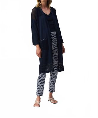 Joseph Ribkoff Sweater Knit Long Sleeve Cardigan In Midnight Blue