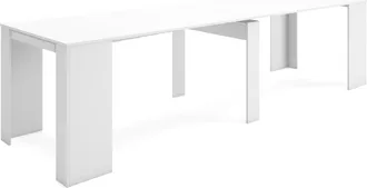 Skraut Home Consolle Allungabile, Tavolo Consolle Allungabile, 300, Per 14 Persone, Tavolo Da Pranzo, Stile Moderno, Bianco - Skraut Home