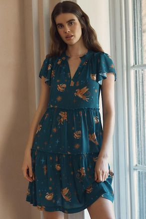 Anthropologie By Anthropologie Ruffle Sleeve Dress