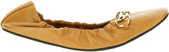 Gucci Ballerine - Dames - Schoenen - Beige - Maat: 39 1/2 EU Leer