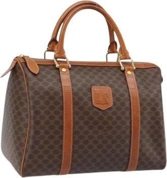 Celine Pre-owned Handbags, female, Brown, Size: ONE SIZE Pre-owned Vintage Macadam Boston Bag
