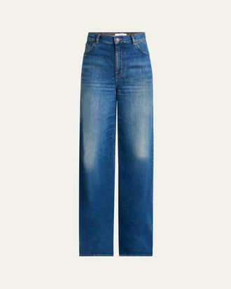 Chlo&eacute; High-Rise Wide-Leg Palazzo Jeans