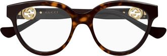 Gucci GG1024O009 Cat-Eye Havana Eyeglasses - Brown