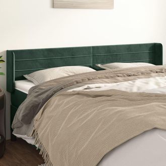 vidaXL Cabecero De Terciopelo Verde Oscuro 163x16x78/88 Cm Vidaxl