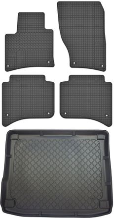 OEM Volkswagen Touareg Ii Van De 02.2010 A 03.2018 Set - Alfombrillas De Goma Para Coche + Alfombrilla Para Maletero