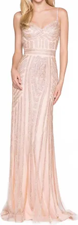 Colors Dress Rhinestone Gown In Blush