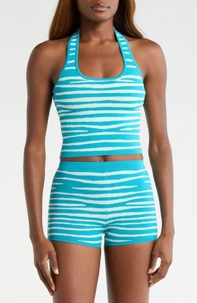 Kulani Kinis Halter Knit Cover-Up Tank Top in Stripe Hype at Nordstrom, Size X-Small