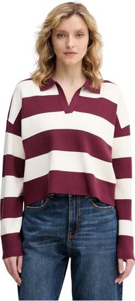 Benetton Truien & Vesten, Dames, Veelkleurig, M, Polyester, Pullover met polokraag en horizontale strepen