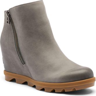 Sorel Joan Rhapsody Zip Wedge Bootie in Quarry/gum 2 at Nordstrom, Size 7.5