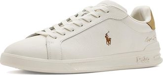 Polo Ralph Lauren Heritage Court II Leather Sneakers Mens Shoes Deckwash White/Bone : 10.5 D - Medium