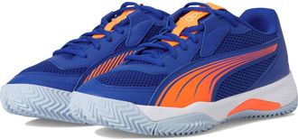 Puma Mens Nova Court Pickleball Shoe Sneaker, Vivid Blue-Heat Fire White-Glowing Red, 8.5 UK