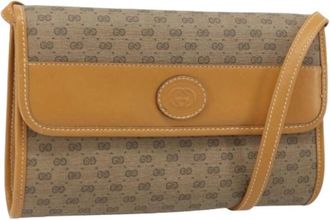 Gucci Pre-owned Cross Body Bags, female, Beige, Size: ONE SIZE Pre-owned Vintage Micro Small GG Canvas Shoulder Bag