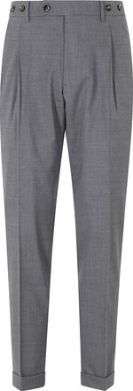 Berwich Smoke Barber Long Darts Turn-Up Wool-Blend Trousers