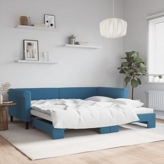 vidaXL Sof&aacute; Cama Nido Terciopelo Azul 100x200 Cm Vidaxl