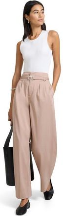Onia Lyocell Paperbag Trouser in Warm Taupe at Nordstrom, Size 2Long
